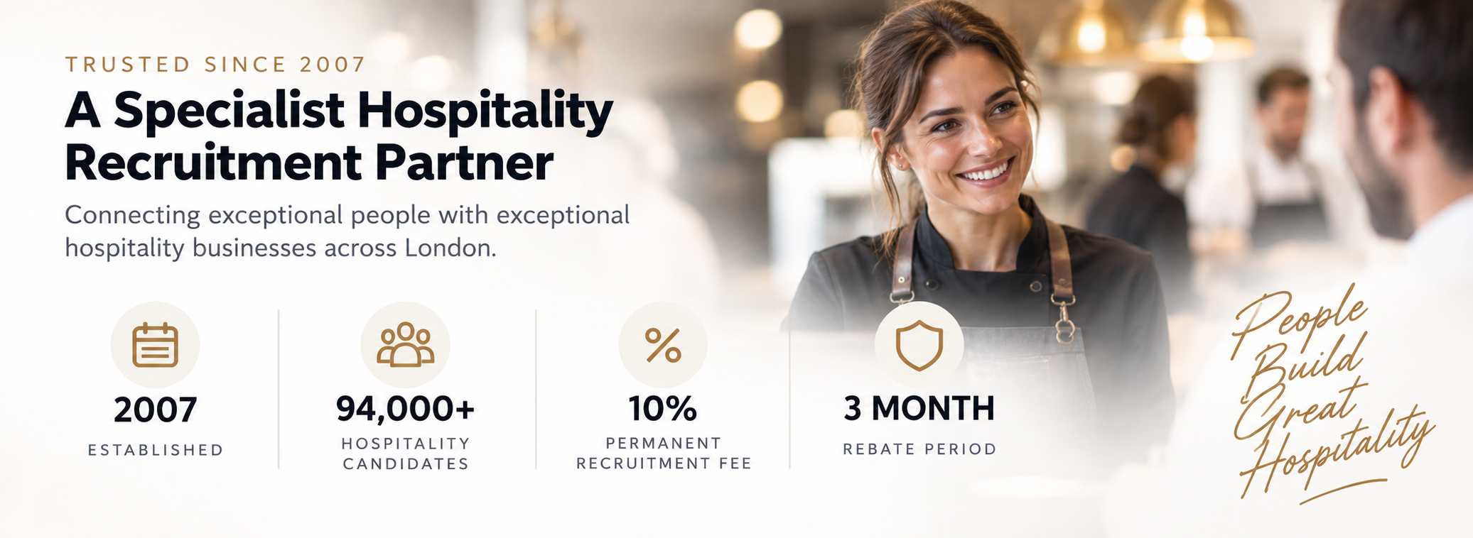 H&C Solutions specialist hospitality recruitment partner established in 2007 with more than 94,000 hospitality candidates, a 10 percent permanent recruitment fee and three-month rebate period