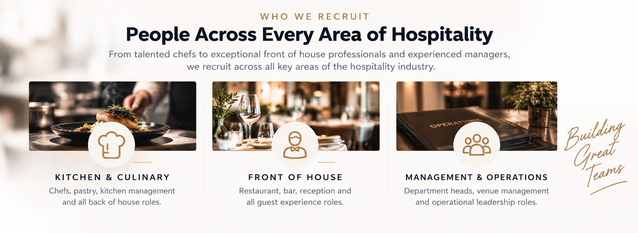 H&C Solutions recruits permanent hospitality professionals across kitchen and culinary, front of house, management and operations